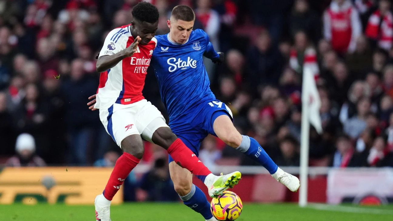 Babak I: Penyelamatan Heroik Calafiori, Arsenal vs Everton Masih 0-0